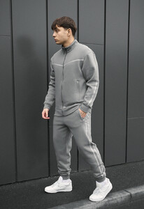 Фото - Чоловічий утеплений спортивний костюм Staff od gray fleece - Men box
