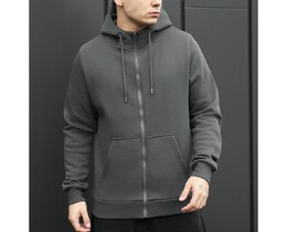 Фото - Мужское худи на молнии Staff zip basic dark gray fleece - Men box