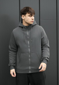 Фото - Мужское худи на молнии Staff zip basic dark gray fleece - Men box