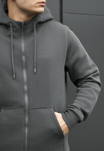 Фото - Мужское худи на молнии Staff zip basic dark gray fleece - Men box