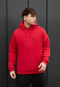 Фото - Однотонное мужское худи Staff red logo fleece - Men box