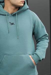 Фото - Однотонное мужское худи Staff turquoise logo fleece - Men box