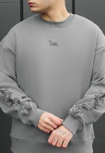 Фото - Мужской свитшот с принтом Staff leafs & logo oversize fleece - Men box