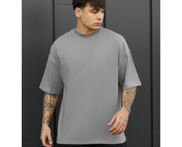 Фото - Чоловіча стильна однотонна футболка Staff gray oversize - Men box
