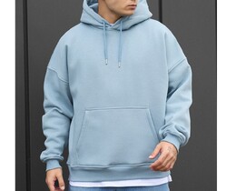 Фото - Чоловіче худі з якісним утеплювачем Staff light blue oversize fleece - Men box