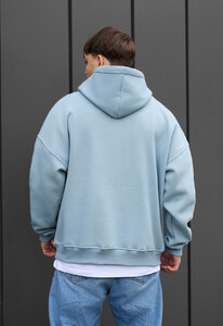 Фото - Чоловіче худі з якісним утеплювачем Staff light blue oversize fleece - Men box
