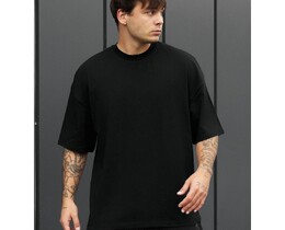 Фото - Мужская стильная футболка Staff black oversize - Men box