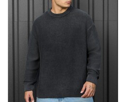 Фото - Чоловічий теплий в'язаний светр Staff 104 graphite - Men box