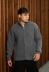 Фото - Мужской теплый вязаный свитер Staff 99 gray oversize - Men box