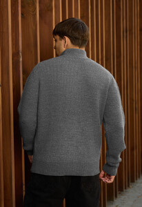 Фото - Мужской теплый вязаный свитер Staff 99 gray oversize - Men box