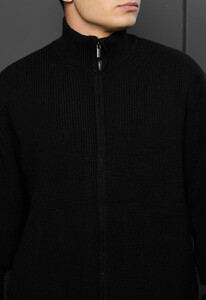 Фото - Мужской теплый вязаный свитер Staff 99 black oversize - Men box