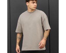 Фото - Мужская стильная футболка Staff gray oversize - Men box