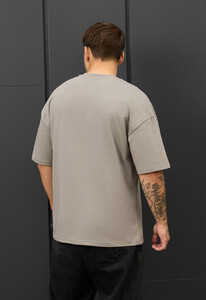 Фото - Мужская стильная футболка Staff gray oversize - Men box