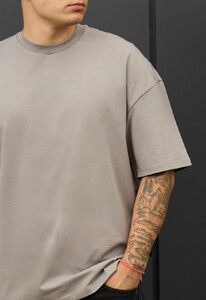 Фото - Мужская стильная футболка Staff gray oversize - Men box