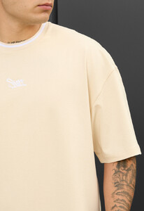 Фото - Мужская футболка с эластичной горловиной Staff milk logo oversize - Men box