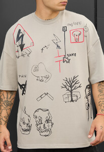 Фото - Мужская футболка с принтом Staff on-off oversize - Men box