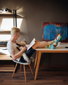 Фото - Высокие разнопарные носки Sammy Icon с веселым принтом Cats - Men box