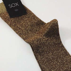 Фото - Шкарпетки блискучі SOX темно-золоті Dark gold dust - Men box