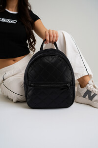 Фото - Компактный черный женский рюкзак Staff 7L romb leather black - Men box