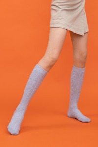 Фото - Гольфы шерстяные женские SOX светло-голубые с люрексом - Men box