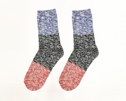 Фото - Высокие вязаные носки SOX "От бабушки" с синим верхом - Men box