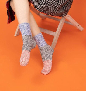 Фото - Высокие вязаные носки SOX "От бабушки" с синим верхом - Men box