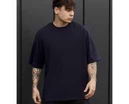 Фото - Мужская молодежная футболка Staff navy oversize - Men box