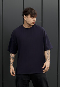 Фото - Мужская молодежная футболка Staff navy oversize - Men box