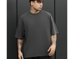 Фото - Мужская молодежная футболка Staff dark gray oversize - Men box