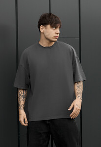 Фото - Мужская молодежная футболка Staff dark gray oversize - Men box