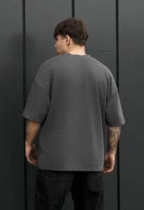 Фото - Мужская молодежная футболка Staff dark gray oversize - Men box
