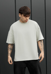 Фото - Чоловіча якісна футболка Staff light olive oversize - Men box