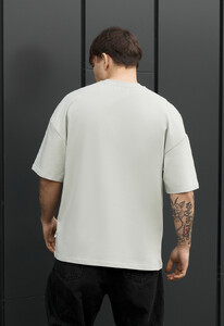 Фото - Чоловіча якісна футболка Staff light olive oversize - Men box