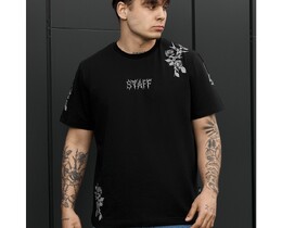 Фото - Мужская футболка классического кроя Staff logo & flowers - Men box