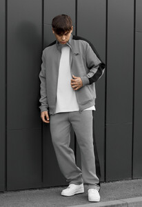 Фото - Мужской современный спортивный костюм Staff el zip logo gray & black - Men box