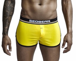 Фото - Мужские трусы Seobean ярко-желтого цвета с черной резинкой - Men box