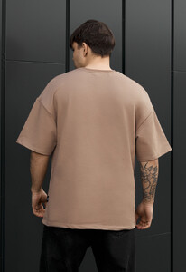 Фото - Чоловіча футболка з подовженими рукавами Staff brown oversize premium - Men box