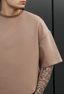 Фото - Чоловіча футболка з подовженими рукавами Staff brown oversize premium - Men box