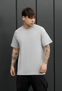 Фото - Чоловіча однотонна стильна футболка Staff light gray - Men box