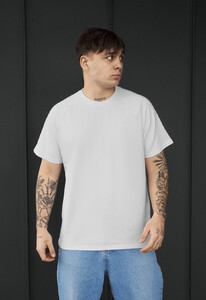 Фото - Чоловіча однотонна стильна базова футболка Staff white - Men box