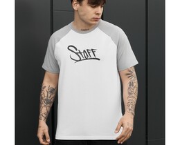 Фото - Мужская спортивная футболка Staff logo white & light gray - Men box