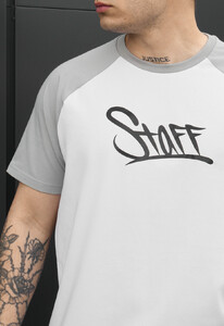 Фото - Мужская спортивная футболка Staff logo white & light gray - Men box