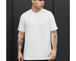 Фото - Чоловіча футболка з підкатами на рукавах Staff white - Men box