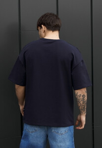 Фото - Чоловіча футболка з подовженими рукавами Staff navy oversize premium - Men box