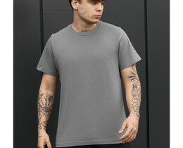 Фото - Чоловіча однотонна футболка Staff gray basic - Men box
