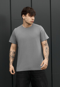 Фото - Мужская однотонная футболка Staff gray basic - Men box