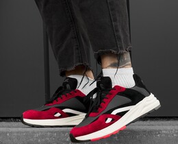 Фото - Мужские яркие кроссовки Staff red & dark gray reflective - Men box