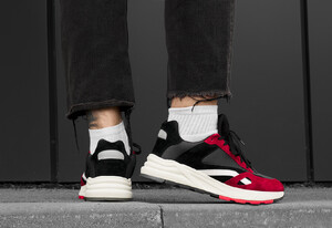 Фото - Мужские яркие кроссовки Staff red & dark gray reflective - Men box