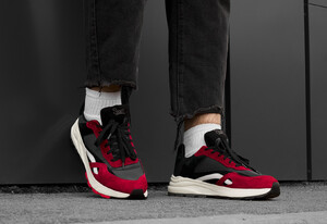 Фото - Мужские яркие кроссовки Staff red & dark gray reflective - Men box