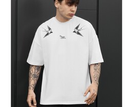 Фото - Чоловіча якісна футболка Staff logo & birds oversize - Men box